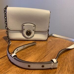 Ralph Lauren Off White Leather Crossbody Bag